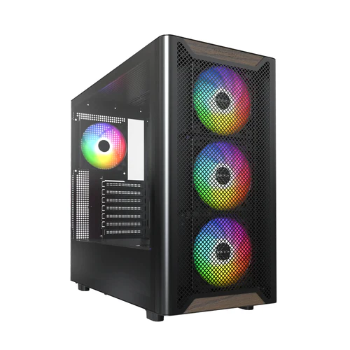 Montech XR Wood Mid-Tower TG Side Panel & Mesh Front with Wood Blends