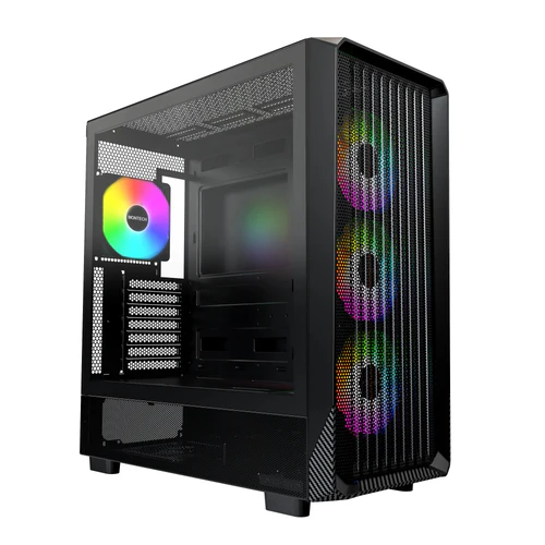 Montech X5 ATX Mid-Tower Carbon Fiber Print TG Side Panel & Mesh Front